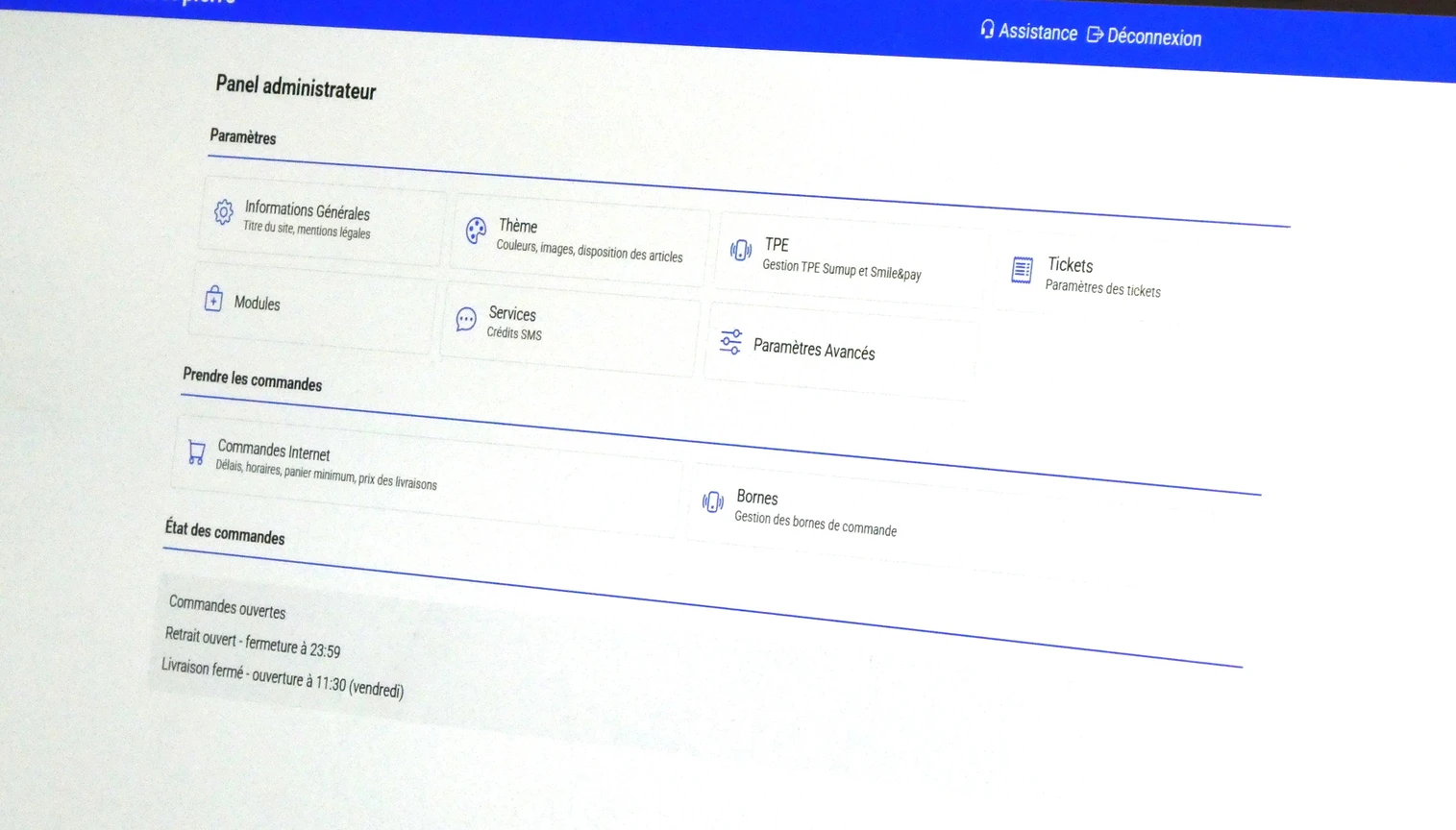 Interface de la caisse enregistreuse Arpelin